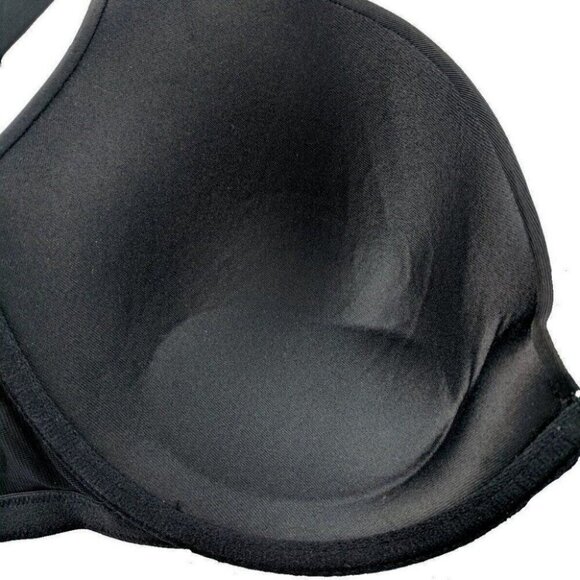 Lane Bryant Cacique Smooth Boost Plunge Bra Solid Satin Size 40DD Black NWOT - Picture 6 of 9